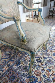 Starožitné křeslo v rokokovém stylu s tapiserií - 6