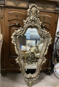 luxusné rezbované staré zrkadlo - 6