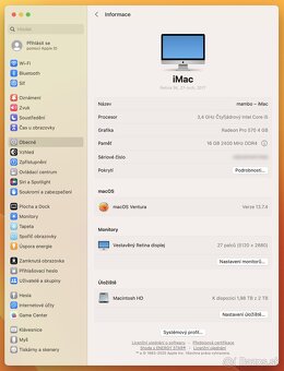 iMac 27” Mid 2017 5K, 16 GB RAM, 2TB NVMe Flash SSD, záruka - 6