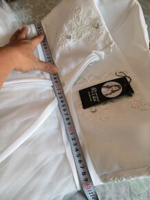 Nové svadobné L/XL krátke biele korzetové šaty - 6