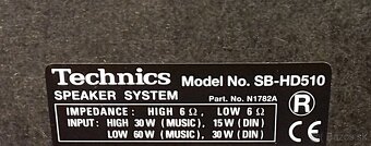 Krasne 60W reproduktory TECHNICS 33x16x24cm 2-pasmove, AB43 - 6