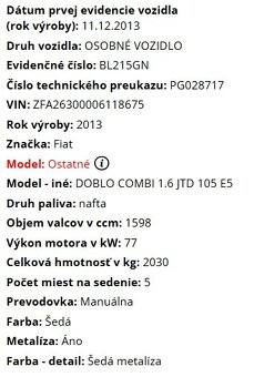 FIAT DOBLO COMBI 1,6JTD - 6