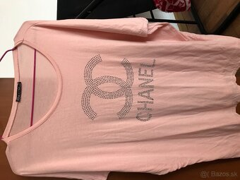 CHANEL pudrové oversize damske tricko L - 6