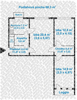 PREDAJ-, 3izb. Byt s loggiou a balkónom, 73m2,Račianska ul. - 6