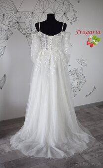 Nové krásne svadobné šaty Fragaria s odnímateľnými rukávmi - 6