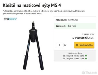 ručné nýtovacie kliešte na maticové a skrutkové nyty RIVET - 6