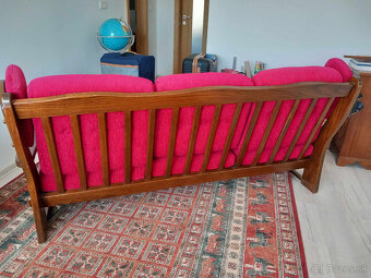 sedacia súprava+kreslá  drevo masív zachovalá - 6