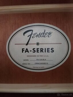 Predam akusticku gitaru Fender FA-125 WN Black. - 6