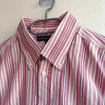 Tommy Hilfiger ružová pruhovaná košeľa s dlhým rukávom XL - 6