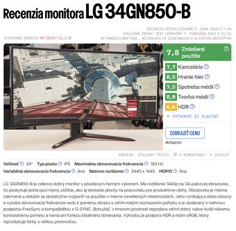 LG UltraGear 34GN850-B – pre hráčov aj tvorcov obsahu - 6