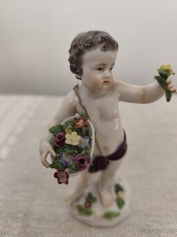 Meissen míšeň chlapec s košíkom porcelánová soška 13 cm - 6