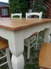 Masívny stôl v rustikálnom štýle - dub, javor - 6
