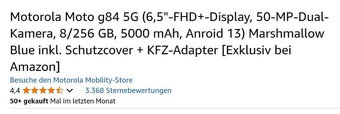 Motorola Moto G84 5G 8GB RAM 256GB Midnight Blue Blau DUAL S - 6