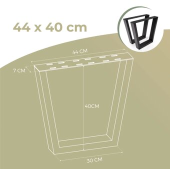 Stolové kovové podnože čierne 2 ks, 44×40 cm - 6
