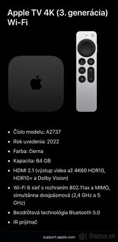 Apple TV 4K Wi‑Fi 64GB - 2022, model: A2737 #1 - 6