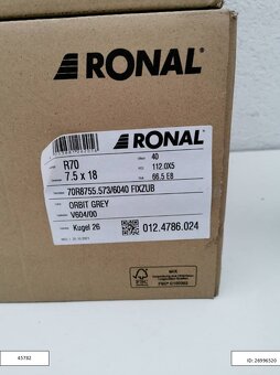 Nové Alu disky VW R18 Ronal R70 7,5X18 ET40 5X112 1239 - 6