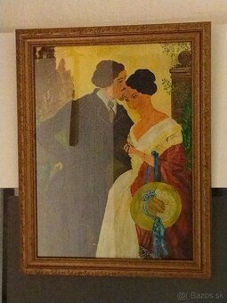 Romantický podvečer je olej na kartonu - 6