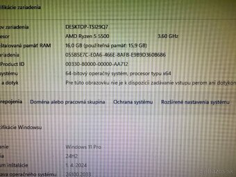 Herný počítač Ryzen 5 5500 / 16 GB / RX 580 8 GB / 250gb SSD - 6