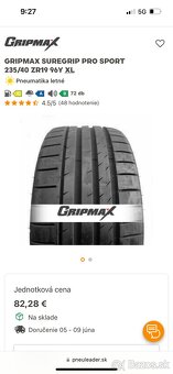 235/40 r 19 - takmer nové letné pneumatiky - 6