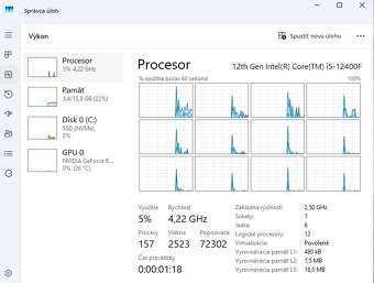 Počítač Intel I5-12400 + Geforce RTX3050 8GB + 1TB m.2SSD - 6