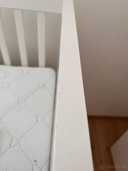 Detská postieľka 120x60 cm s roštom, matracom a úložnými zás - 6