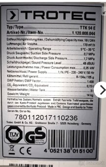 Odvlhčovač vzduchu TROTEC TTK 54 E - 6