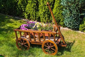 Drevený vozík - Krásne ručne robené dverené vozíky - 6