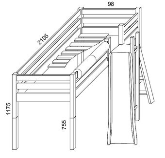 Detská posteľ so šmýkačkou - 6