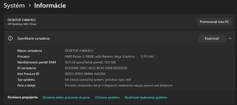 Predám HP Desktop M01-F0xxx / Ryzen 5 / 16 GB RAM / SSD – ve - 6