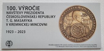 Medaila k 100. výročiu návštevy T. G. Masaryka v Kremnici - 6
