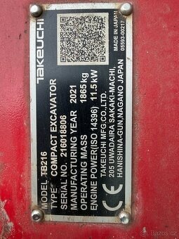 Minibagr Takeuchi TB216 - 6