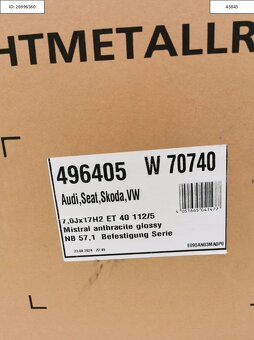 Nové Borbet Alu disky Skoda 7x17 ET40 5x112 R17 1204 - 6