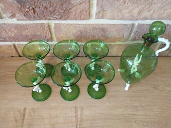 borské sklo, art deco, labute, zlatá zuzana - 6