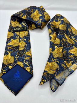 Pánska luxusná kravata so šatkou do saka LANVIN - 6