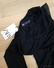 NOVÉ Zara sexy čierne tylové asymetrické šaty - 6