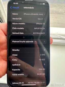 Iphone 14, čierny, ako nový - 6