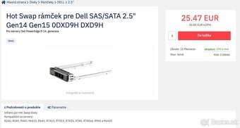 4× Dell DXD9H rámček – hot‑swap pre 2.5″ disky do servera - 6
