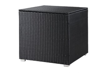 Záhradný ratanový úložný box 75x75x70cm čierny, sivý a hnedý - 6