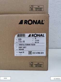 Nové Skoda Alu disky R18 Ronal 7,5X18 ET40 5X112 1231 - 6
