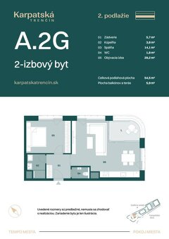 RADO | Rezidencia Karpatská A.2G, 2i byt 54,5m2 s terasou 5, - 6