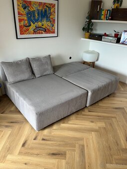 REZERVOVANÝ - Šedý menčestrový rozkladací gauč - Alcamo - 6