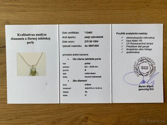 Náhrdelník a prsteň, zlato, diamanty, tahitské perly - 6
