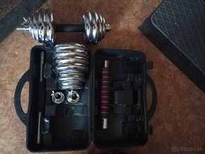 Chrómovaný činkový set v kufríku HMS STC 30 kg - NOVÝ - 6