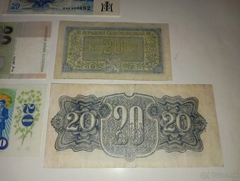 BANKOVKY 20 KČS 1944-1994, 5 RŮZNÝCH EMISÍ, NEPERF. - 6