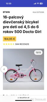16” detský bicykel + pomocné kolieska - 6