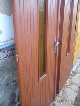 DVOJKRÍDLOVÉ VCHODOVÉ DVERE Z MASÍVU, - 6