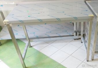 Pracovné stoly na gastro potreby, rozrábkové, nerezové - 6
