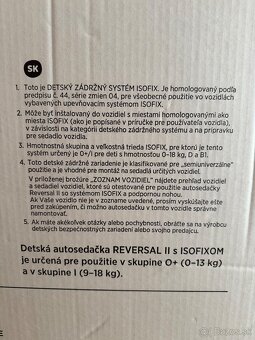 Predám zachovalú autosedačku 360´ Reversal ll - 6