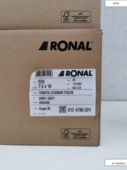 Nové Skoda Alu disky R18 Ronal 7,5X18 ET40 5X112 1239 - 6
