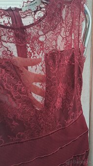 Bordové krajkové šaty veľ. 38 - 6